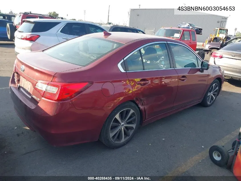 2016 Subaru Legacy 2.5I Limited VIN: 4S3BNBN60G3054653 Lot: 40288435