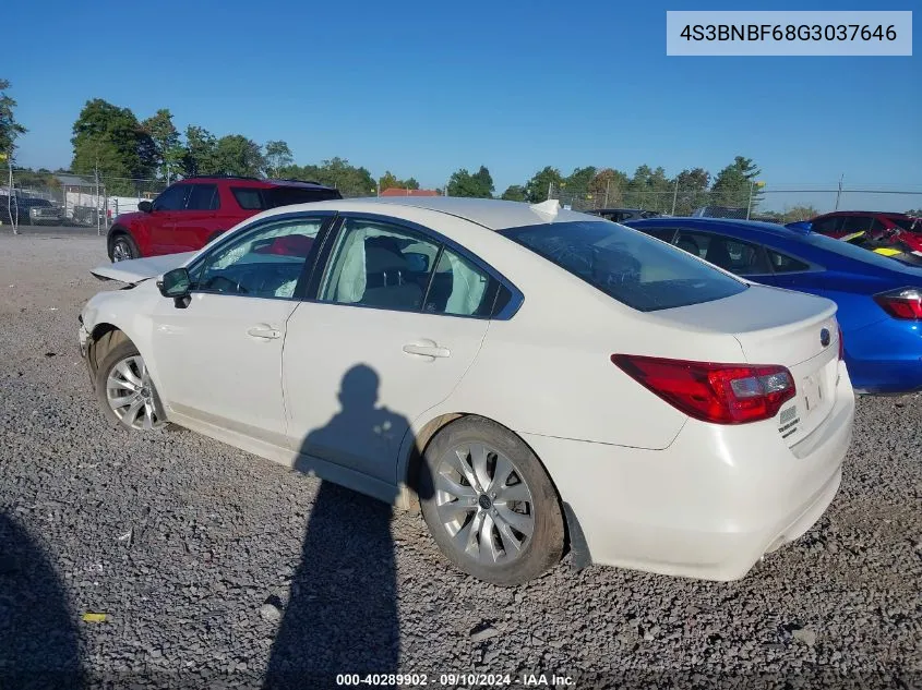 2016 Subaru Legacy 2.5I Premium VIN: 4S3BNBF68G3037646 Lot: 40289902