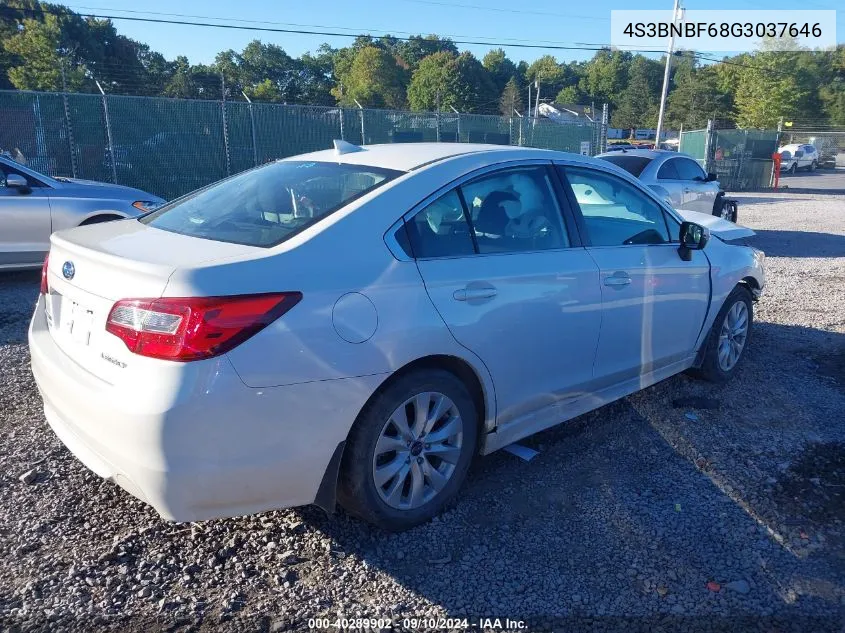 2016 Subaru Legacy 2.5I Premium VIN: 4S3BNBF68G3037646 Lot: 40289902