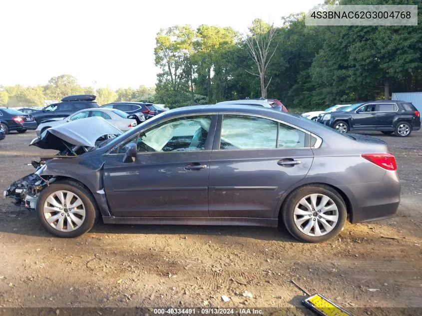 2016 Subaru Legacy 2.5I Premium VIN: 4S3BNAC62G3004768 Lot: 40334491