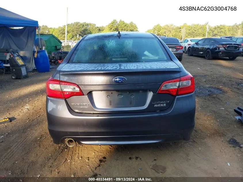 2016 Subaru Legacy 2.5I Premium VIN: 4S3BNAC62G3004768 Lot: 40334491