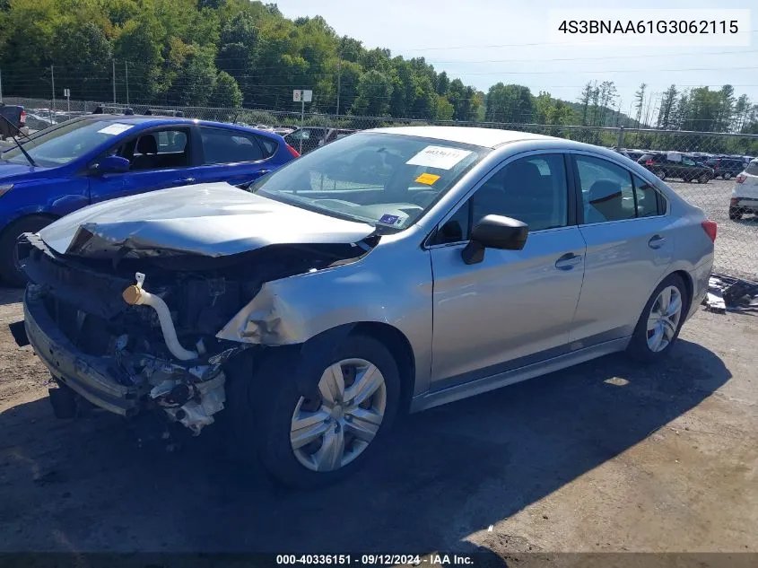 2016 Subaru Legacy 2.5I VIN: 4S3BNAA61G3062115 Lot: 40336151