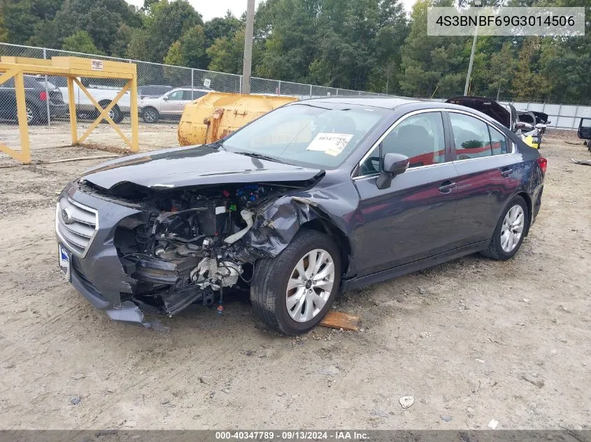 4S3BNBF69G3014506 2016 Subaru Legacy 2.5I Premium