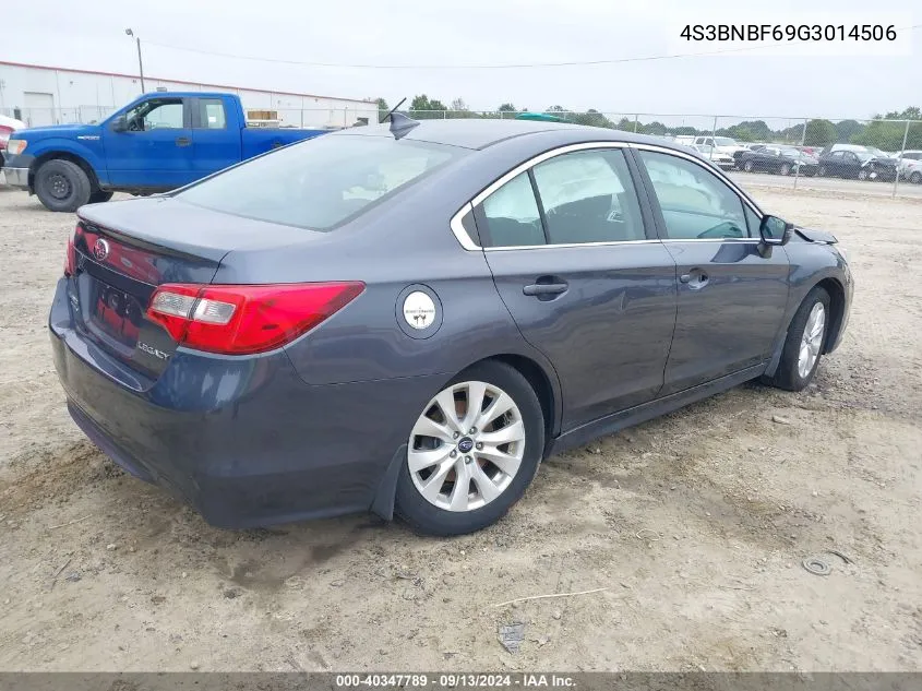 2016 Subaru Legacy 2.5I Premium VIN: 4S3BNBF69G3014506 Lot: 40347789