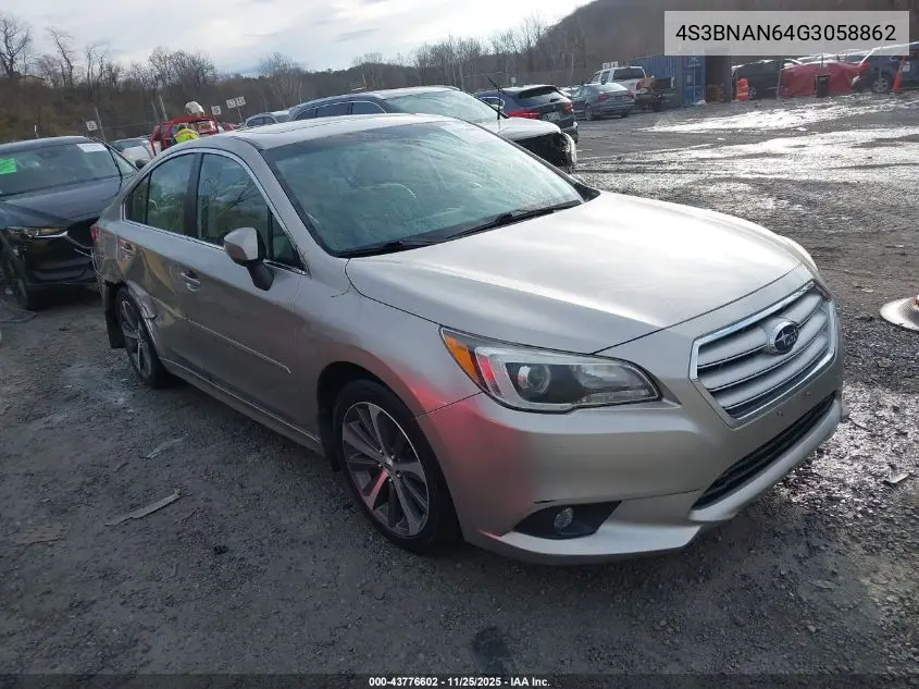 4S3BNAN64G3058862 2016 Subaru Legacy 2.5I Limited
