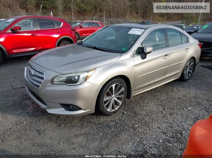 4S3BNAN64G3058862 2016 Subaru Legacy 2.5I Limited