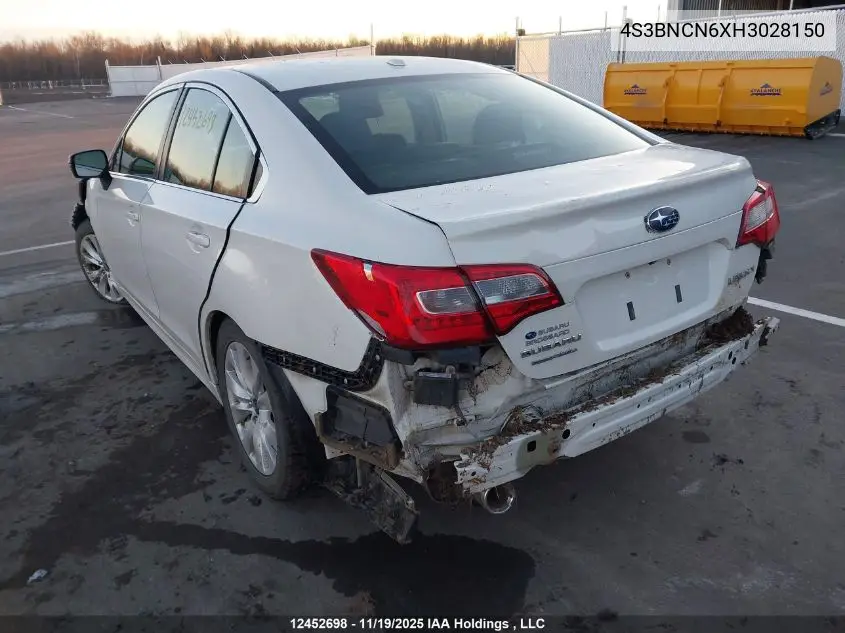 4S3BNCN6XH3028150 2017 Subaru Legacy 2.5I Limited