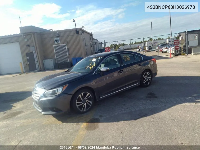 2017 Subaru Legacy 2.5I VIN: 4S3BNCP63H3026978 Lot: 20165671