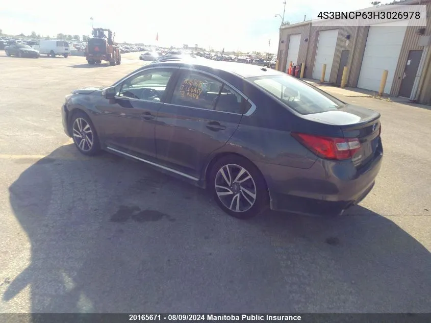 4S3BNCP63H3026978 2017 Subaru Legacy 2.5I