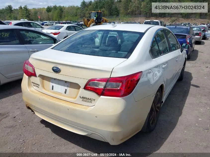 4S3BNAS67H3024324 2017 Subaru Legacy 2.5I Sport