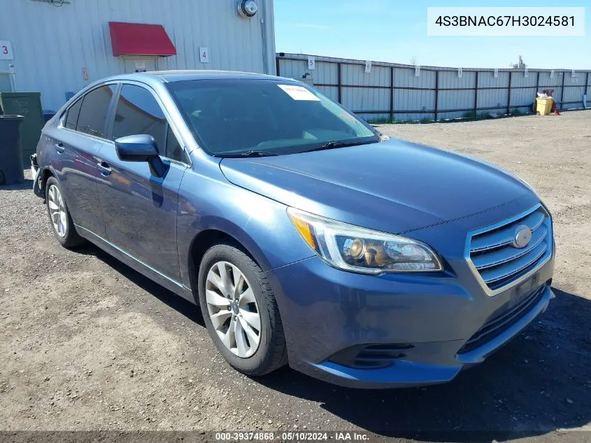 2017 Subaru Legacy 2.5I Premium VIN: 4S3BNAC67H3024581 Lot: 39374868