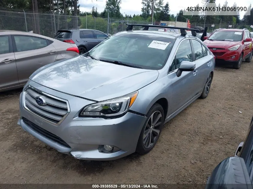 4S3BNAK61H3066990 2017 Subaru Legacy 2.5I Limited