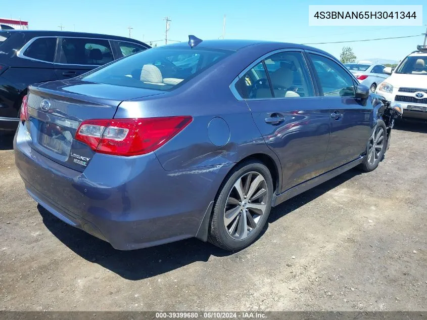 2017 Subaru Legacy 2.5I Limited VIN: 4S3BNAN65H3041344 Lot: 39399680