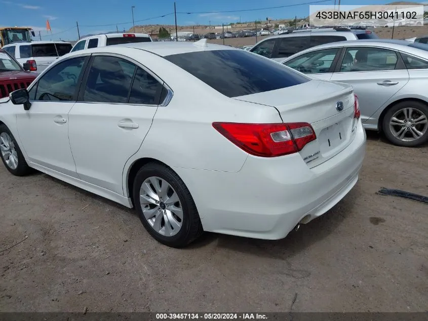 2017 Subaru Legacy 2.5I Premium VIN: 4S3BNAF65H3041102 Lot: 39457134