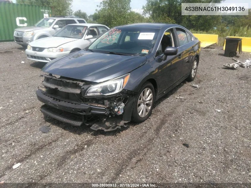 4S3BNAC61H3049136 2017 Subaru Legacy 2.5I Premium