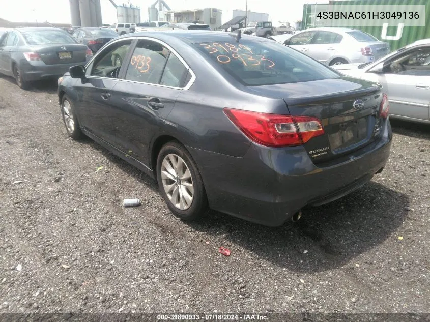 4S3BNAC61H3049136 2017 Subaru Legacy 2.5I Premium