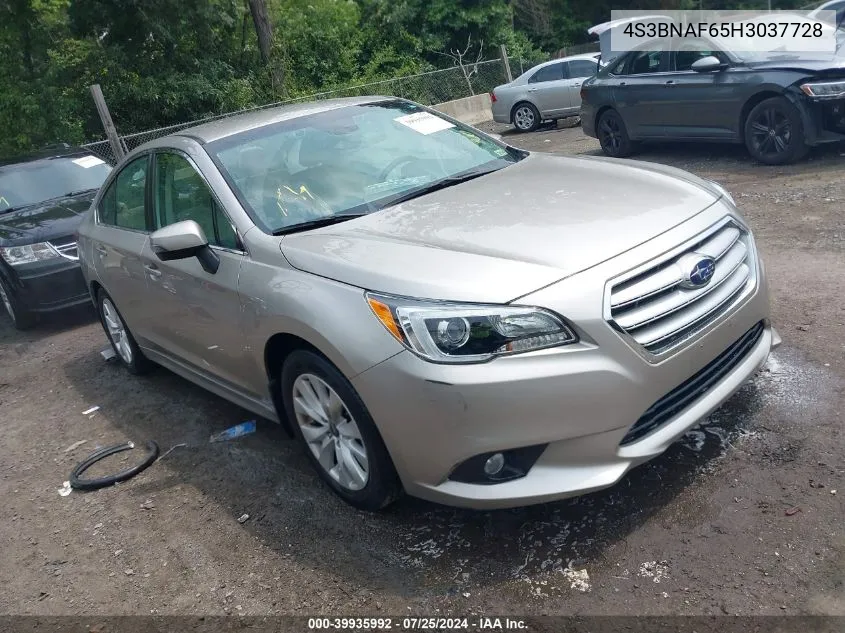 2017 Subaru Legacy 2.5I Premium VIN: 4S3BNAF65H3037728 Lot: 39935992