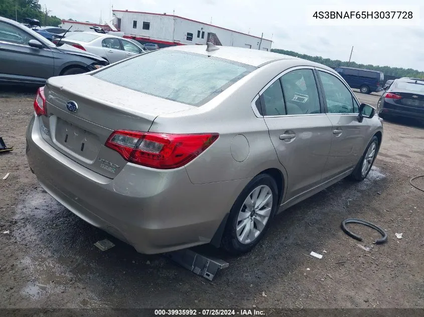 2017 Subaru Legacy 2.5I Premium VIN: 4S3BNAF65H3037728 Lot: 39935992