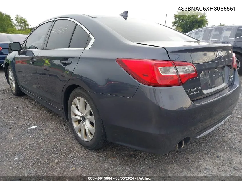 4S3BNAC6XH3066551 2017 Subaru Legacy 2.5I Premium