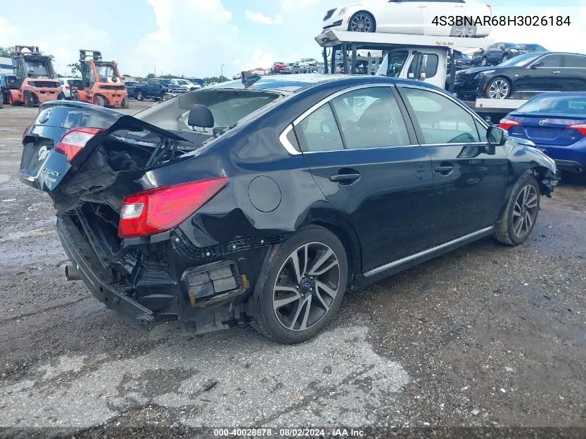 2017 Subaru Legacy 2.5I Sport VIN: 4S3BNAR68H3026184 Lot: 40028878