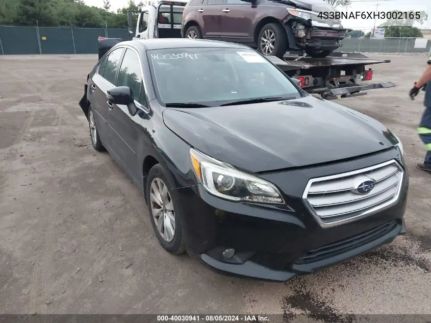 4S3BNAF6XH3002165 2017 Subaru Legacy 2.5I Premium