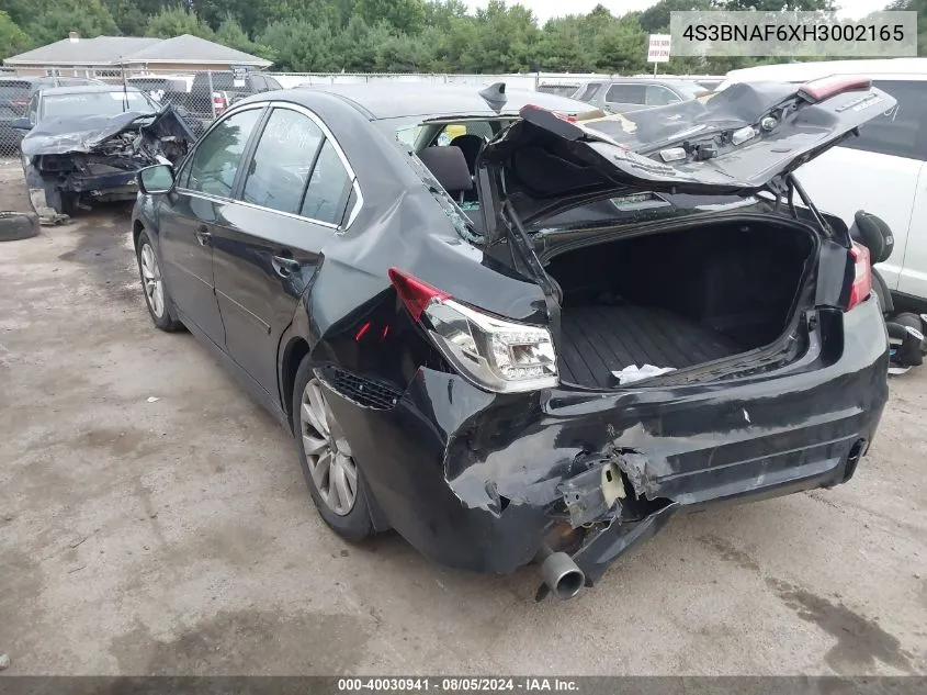 2017 Subaru Legacy 2.5I Premium VIN: 4S3BNAF6XH3002165 Lot: 40030941