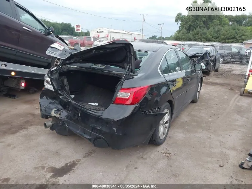 2017 Subaru Legacy 2.5I Premium VIN: 4S3BNAF6XH3002165 Lot: 40030941