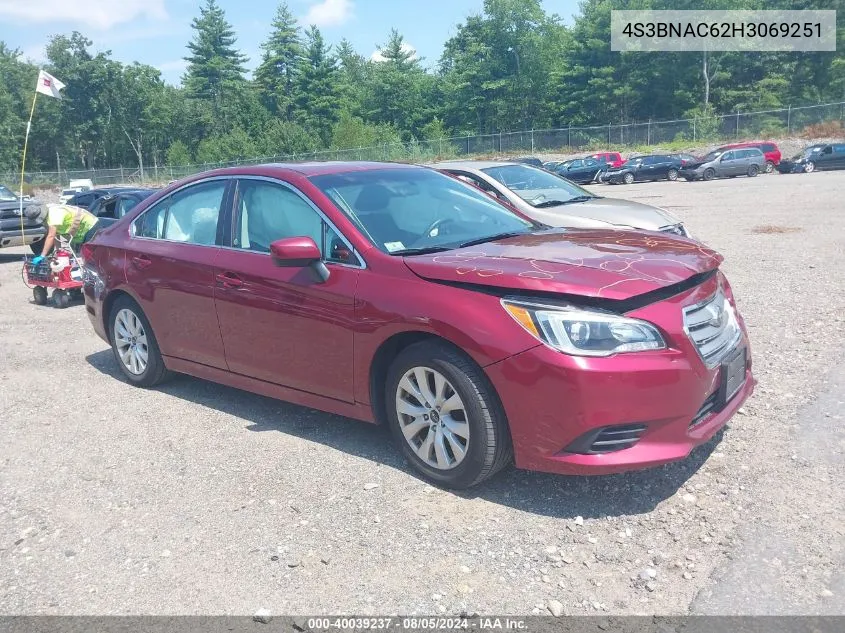 2017 Subaru Legacy 2.5I Premium VIN: 4S3BNAC62H3069251 Lot: 40039237