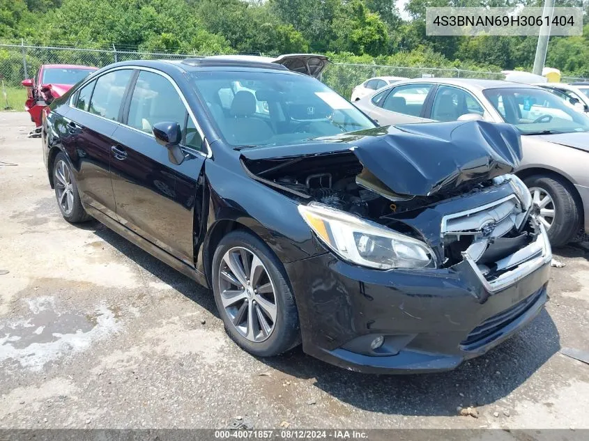 2017 Subaru Legacy 2.5I Limited VIN: 4S3BNAN69H3061404 Lot: 40071857