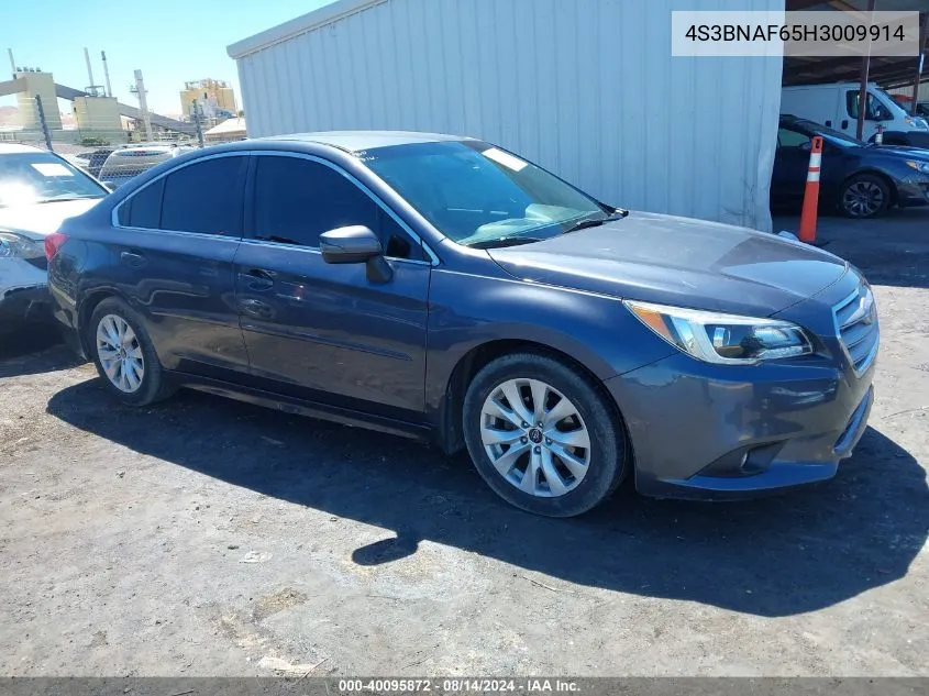 2017 Subaru Legacy 2.5I Premium VIN: 4S3BNAF65H3009914 Lot: 40095872