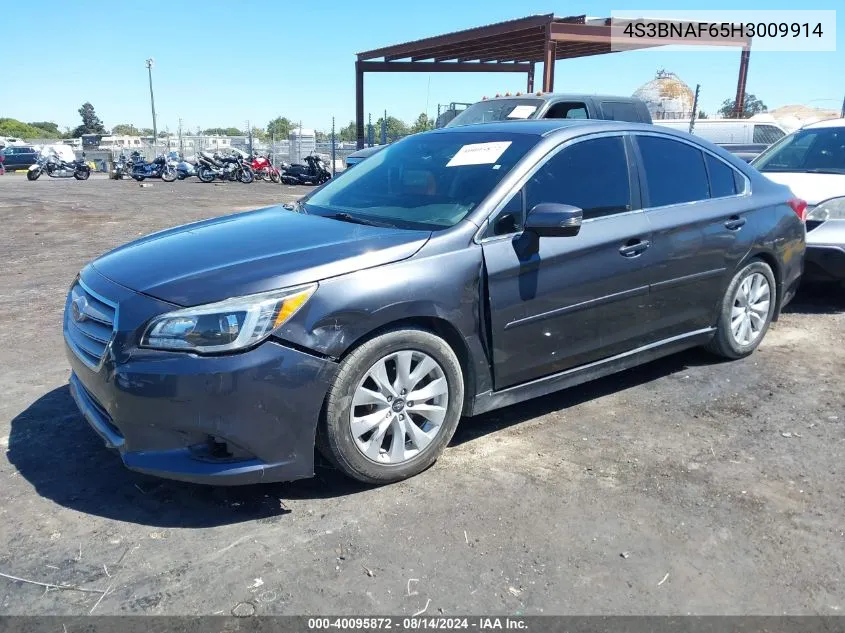 2017 Subaru Legacy 2.5I Premium VIN: 4S3BNAF65H3009914 Lot: 40095872