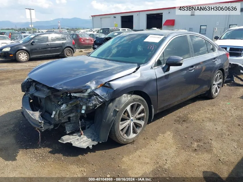 2017 Subaru Legacy 2.5I Limited VIN: 4S3BNAN63H3060636 Lot: 40104988