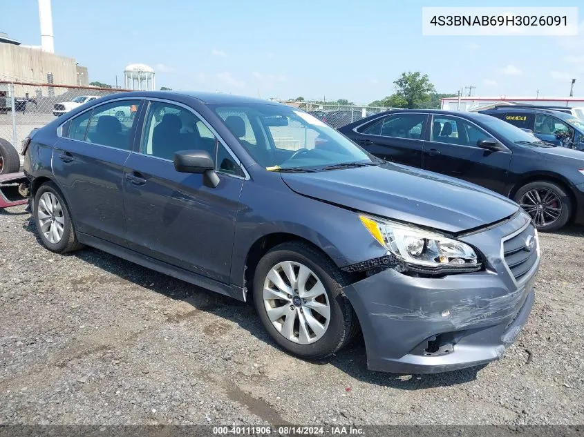 2017 Subaru Legacy 2.5I VIN: 4S3BNAB69H3026091 Lot: 40111906