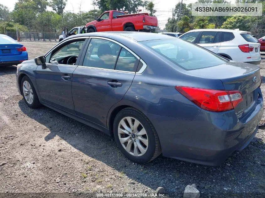 2017 Subaru Legacy 2.5I VIN: 4S3BNAB69H3026091 Lot: 40111906