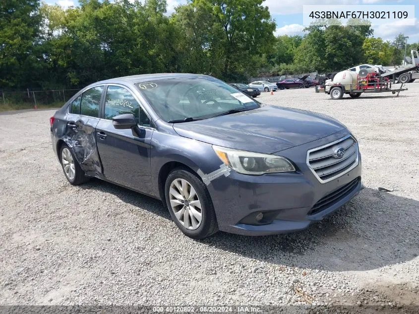 2017 Subaru Legacy 2.5I Premium VIN: 4S3BNAF67H3021109 Lot: 40120802