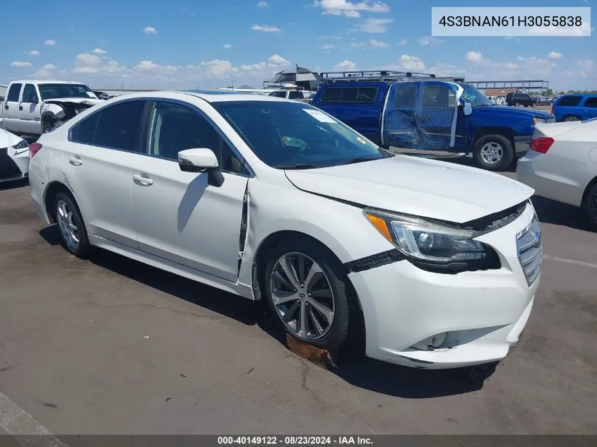 2017 Subaru Legacy 2.5I Limited VIN: 4S3BNAN61H3055838 Lot: 40149122