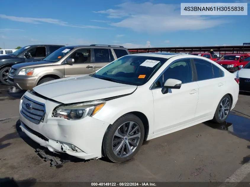 2017 Subaru Legacy 2.5I Limited VIN: 4S3BNAN61H3055838 Lot: 40149122