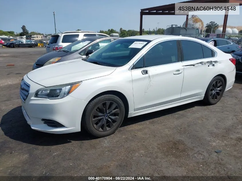 2017 Subaru Legacy 2.5I Premium VIN: 4S3BNAC60H3064548 Lot: 40170904