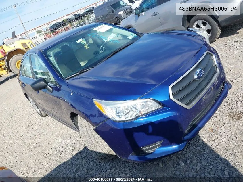 2017 Subaru Legacy 2.5I VIN: 4S3BNAA65H3006194 Lot: 40186077