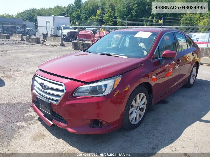 4S3BNAC67H3034995 2017 Subaru Legacy 2.5I Premium