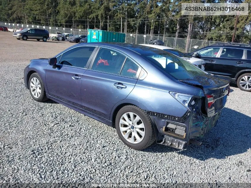 4S3BNAB62H3016468 2017 Subaru Legacy 2.5I