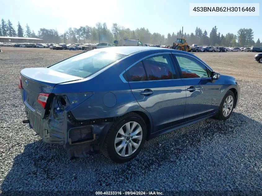 4S3BNAB62H3016468 2017 Subaru Legacy 2.5I