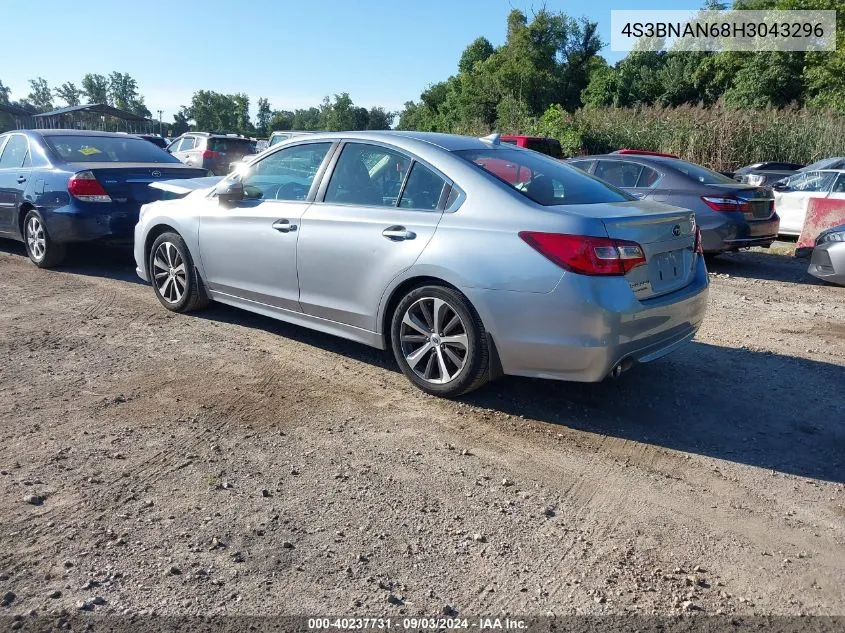 4S3BNAN68H3043296 2017 Subaru Legacy 2.5I Limited