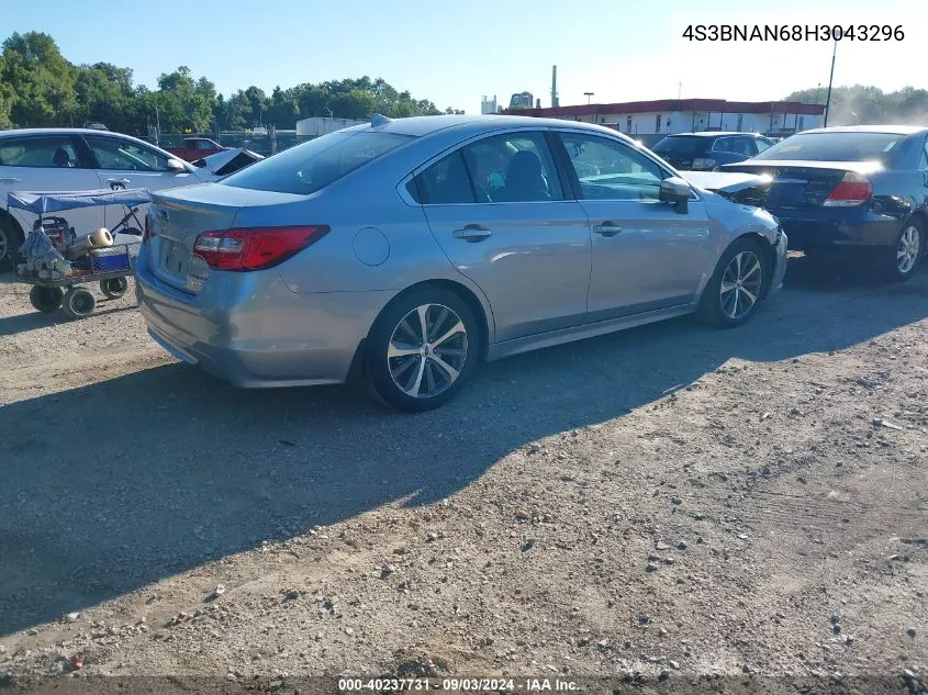 4S3BNAN68H3043296 2017 Subaru Legacy 2.5I Limited