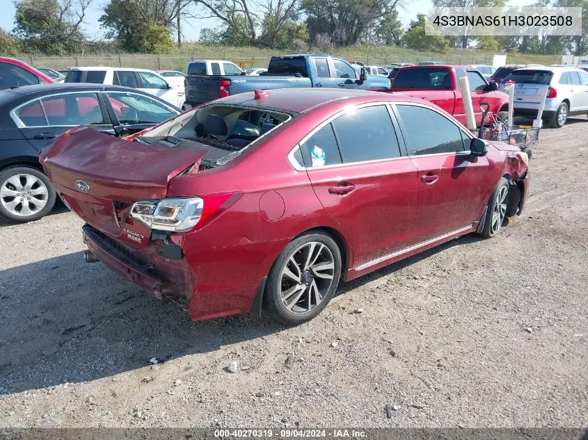 2017 Subaru Legacy 2.5I Sport VIN: 4S3BNAS61H3023508 Lot: 40270319