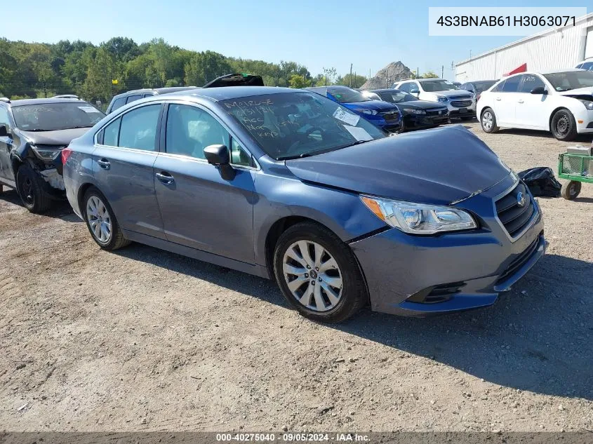 2017 Subaru Legacy 2.5I VIN: 4S3BNAB61H3063071 Lot: 40275040