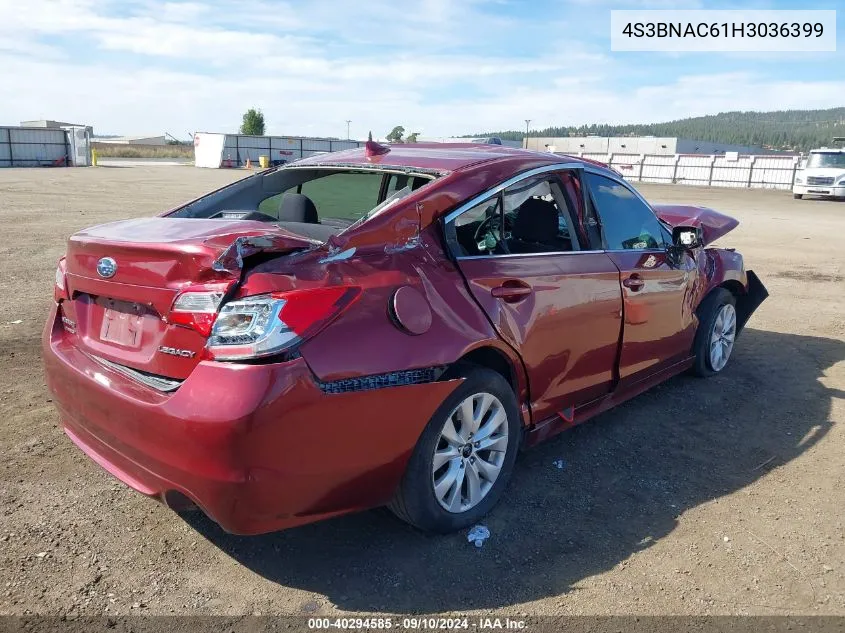 4S3BNAC61H3036399 2017 Subaru Legacy 2.5I Premium