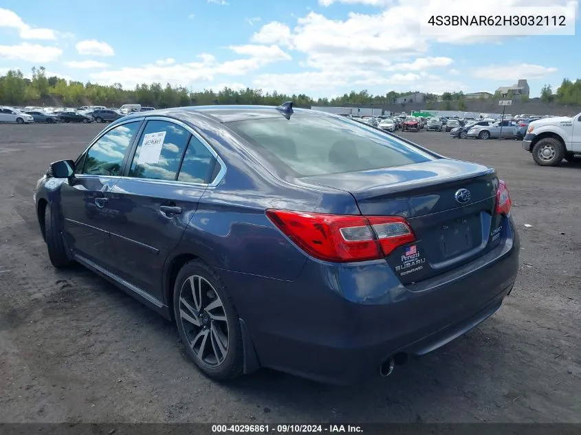 2017 Subaru Legacy Sport VIN: 4S3BNAR62H3032112 Lot: 40296861