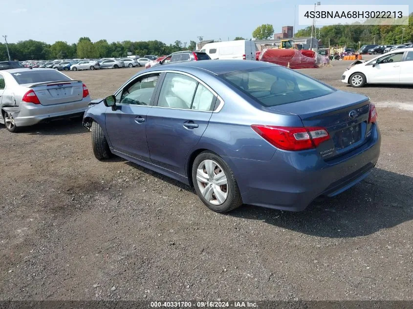 4S3BNAA68H3022213 2017 Subaru Legacy 2.5I