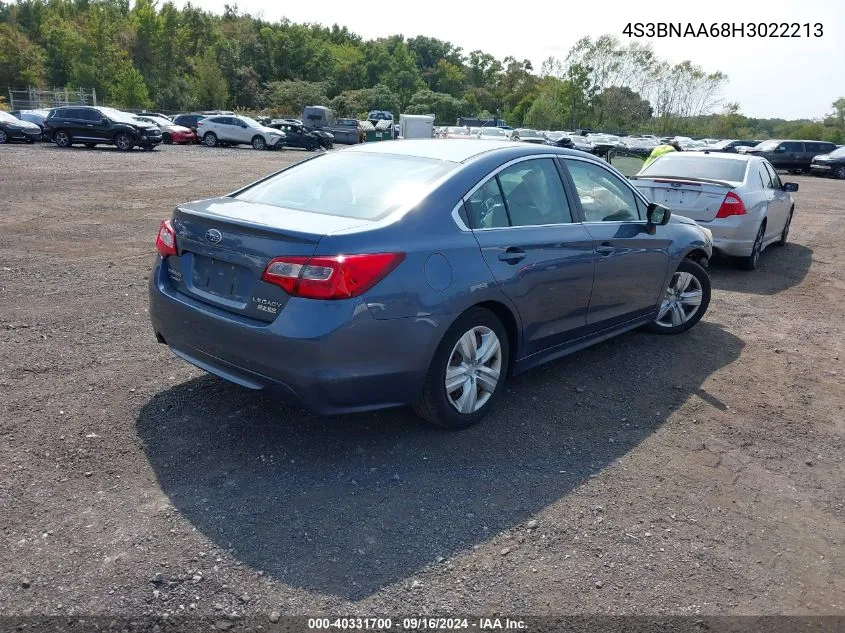 2017 Subaru Legacy 2.5I VIN: 4S3BNAA68H3022213 Lot: 40331700